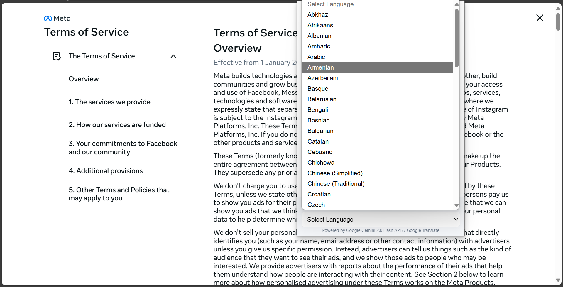 Terms Summarizer Screenshot 3